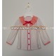 Fashion baby girl long 100% cotton woven sleeve dots and embroidered shirt for Autumn