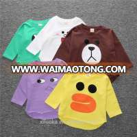 Spring new cartoon long sleeve fashion tops baby clothing t shirt design